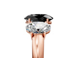Rose gold Fancy Black Oval Cut Diamond Three-Stone Ring with Four-Prong Setting and Classic Band_5