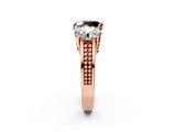 Rose gold Fancy Black Oval Cut Diamond Three-Stone Ring with Prong Setting and Textured Band_25