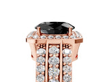 Rose gold Fancy Black Oval Cut Halo Diamond Ring with Split Shank and Four-Prong Setting_5