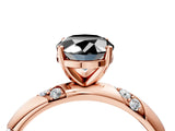 Rose gold Fancy Black Oval Cut Solitaire Diamond Engagement Ring with Twisted Pave Band and Four-Prong Setting_7