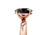 Rose gold Fancy Black Oval Cut Solitaire Diamond Engagement Ring with Twisted Pave Band and Four-Prong Setting_8
