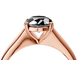 Rose gold Fancy Black Oval Cut Solitaire Diamond Ring with Six-Prong Setting and Classic Band_16