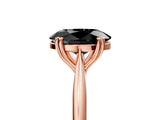 Rose gold Fancy Black Oval Cut Solitaire Diamond Ring with Six-Prong Setting and Classic Band_17
