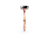 Rose gold Fancy Black Oval Cut Solitaire Engagement Ring with Cathedral Band and Four-Prong Setting_2