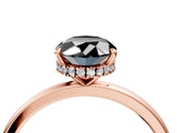 Rose gold Fancy Black Oval Cut Solitaire Engagement Ring with Cathedral Band and Four-Prong Setting_4