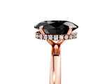 Rose gold Fancy Black Oval Cut Solitaire Engagement Ring with Cathedral Band and Four-Prong Setting_5