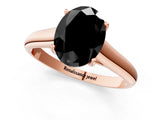 Rose gold Fancy Black Oval Cut Solitaire Engagement Ring with Tapered Band and Four-Prong Setting_4
