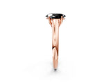 Rose gold Fancy Black Oval Cut Solitaire Engagement Ring with Tapered Band and Four-Prong Setting_5