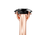 Rose gold Fancy Black Oval Cut Solitaire Engagement Ring with Tapered Band and Four-Prong Setting_8