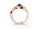 Rose gold Fancy Black Oval Cut Solitaire Intertwined Band Prong Setting Ring_3