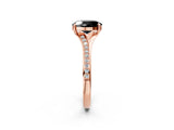 Rose gold Fancy Black Oval Cut Solitaire Pavé Band with Four-Prong Setting_2