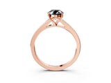 Rose gold Fancy Black Oval Cut Solitaire Pavé Band with Four-Prong Setting_3