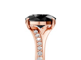 Rose gold Fancy Black Oval Cut Solitaire Pavé Band with Four-Prong Setting_5