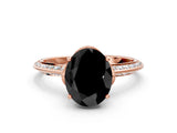 Rose gold Fancy Black Oval Cut Solitaire Split Shank Pave Diamond Engagement Ring with Four-Prong Setting_36