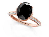 Rose gold Fancy Black Oval Cut Solitaire Split Shank Pave Diamond Engagement Ring with Four-Prong Setting_37