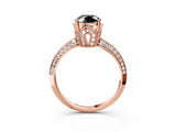 Rose gold Fancy Black Oval Cut Solitaire Split Shank Pave Diamond Engagement Ring with Four-Prong Setting_39