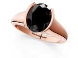 Rose gold Fancy Black Oval Cut Solitaire Tension Set Diamond Ring with Split Shank Band_1