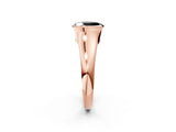 Rose gold Fancy Black Oval Cut Solitaire Tension Set Diamond Ring with Split Shank Band_2