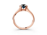 Rose gold Fancy Black Oval Cut Solitaire Tension Set Diamond Ring with Split Shank Band_3