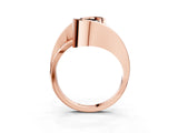 Rose gold Fancy Black Oval Cut Solitaire Tension-Set Diamond Split Shank Ring_3