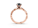 Rose gold Fancy Black Oval Cut Solitaire Twisted Pave Band with Four-Prong Setting_6