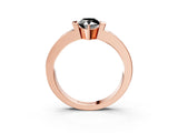 Rose gold Fancy Black Pear Cut Brilliant Channel-Set Diamond Ring with Bezel Prong Setting_3