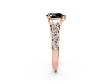 Rose gold Fancy Black Pear Cut Brilliant Diamond Pavé Band with Six-Prong Setting_2