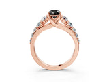 Rose gold Fancy Black Pear Cut Brilliant Diamond Pavé Band with Six-Prong Setting_3
