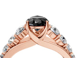 Rose gold Fancy Black Pear Cut Brilliant Diamond Pavé Band with Six-Prong Setting_4