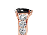 Rose gold Fancy Black Pear Cut Brilliant Diamond Pavé Band with Six-Prong Setting_5