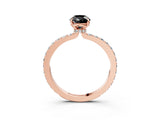 Rose gold Fancy Black Pear Cut Brilliant Pavé Band Solitaire with Four-Prong Setting_3