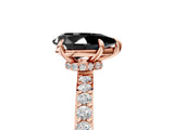 Rose gold Fancy Black Pear Cut Brilliant Pavé Band Solitaire with Four-Prong Setting_5