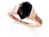 Rose gold Fancy Black Pear Cut Brilliant Solitaire Diamond Ring with Channel Set Band and Bar Prong Setting_13