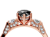 Rose gold Fancy Black Pear Cut Brilliant Three-Stone Pave Band with Four-Prong Setting_4