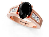 Rose gold Fancy Black Pear Cut Cut Channel Set Solitaire Ring with Four-Prong Setting_1