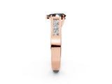 Rose gold Fancy Black Pear Cut Cut Channel Set Solitaire Ring with Four-Prong Setting_2