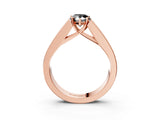 Rose gold Fancy Black Pear Cut Cut Channel Set Solitaire Ring with Four-Prong Setting_3