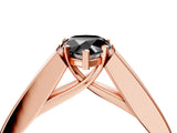 Rose gold Fancy Black Pear Cut Cut Channel Set Solitaire Ring with Four-Prong Setting_4
