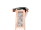 Rose gold Fancy Black Pear Cut Cut Channel Set Solitaire Ring with Four-Prong Setting_5