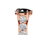 Rose gold Fancy Black Pear Cut Cut Diamond Engagement Ring with Pavé Band and Four-Prong Setting_5