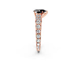 Rose gold Fancy Black Pear Cut Cut Diamond Pavé Band Solitaire with Four-Prong Setting_2