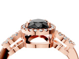 Rose gold Fancy Black Pear Cut Cut Halo Diamond Infinity Band with Four-Prong Setting_4