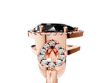 Rose gold Fancy Black Pear Cut Cut Halo Diamond Infinity Band with Four-Prong Setting_5