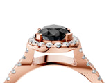 Rose gold Fancy Black Pear Cut Cut Halo Split Shank Pave Set Ring_4