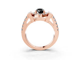 Rose gold Fancy Black Pear Cut Cut Halo Split Shank Prong Set Ring_3