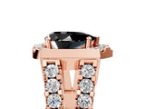 Rose gold Fancy Black Pear Cut Cut Halo Split Shank Prong Set Ring_5