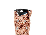 Rose gold Fancy Black Pear Cut Cut Milgrain Pave Diamond Engagement Ring with Four-Prong Setting_8
