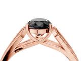 Rose gold Fancy Black Pear Cut Cut Pave Split Shank Engagement Ring with Four-Prong Setting_4