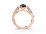 Rose gold Fancy Black Pear Cut Diamond Channel Set Solitaire Ring with Four-Prong Setting_15