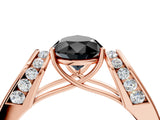 Rose gold Fancy Black Pear Cut Diamond Channel Set Solitaire Ring with Four-Prong Setting_16